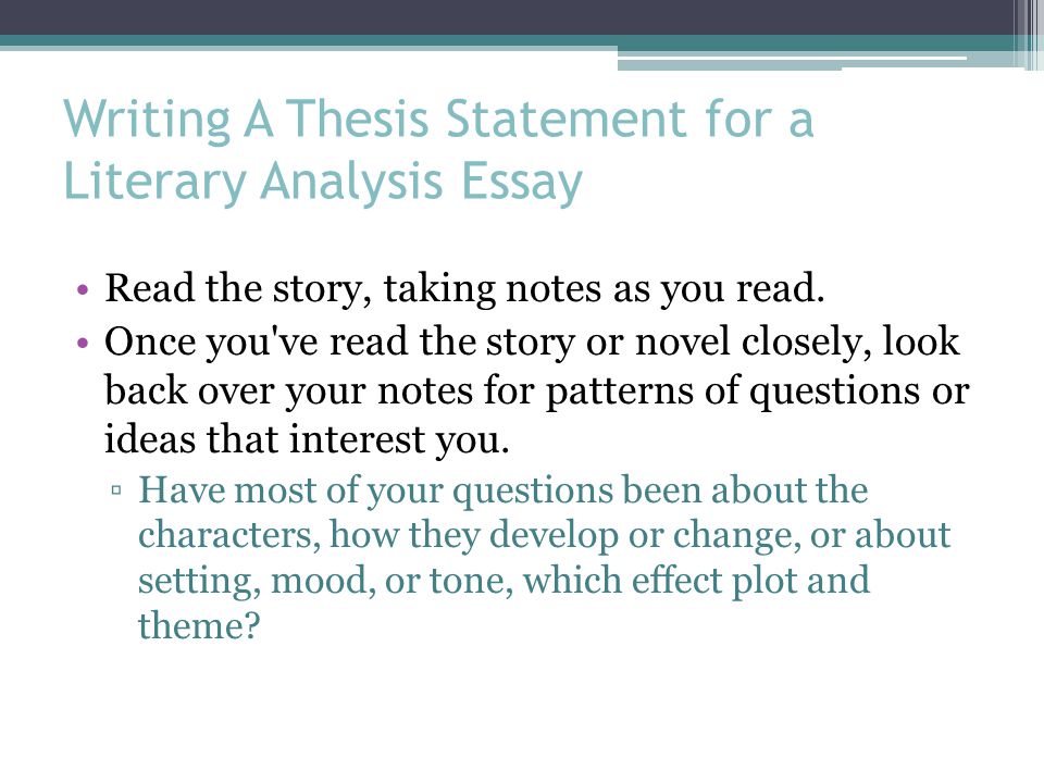 Thesis statements for character analysis essay